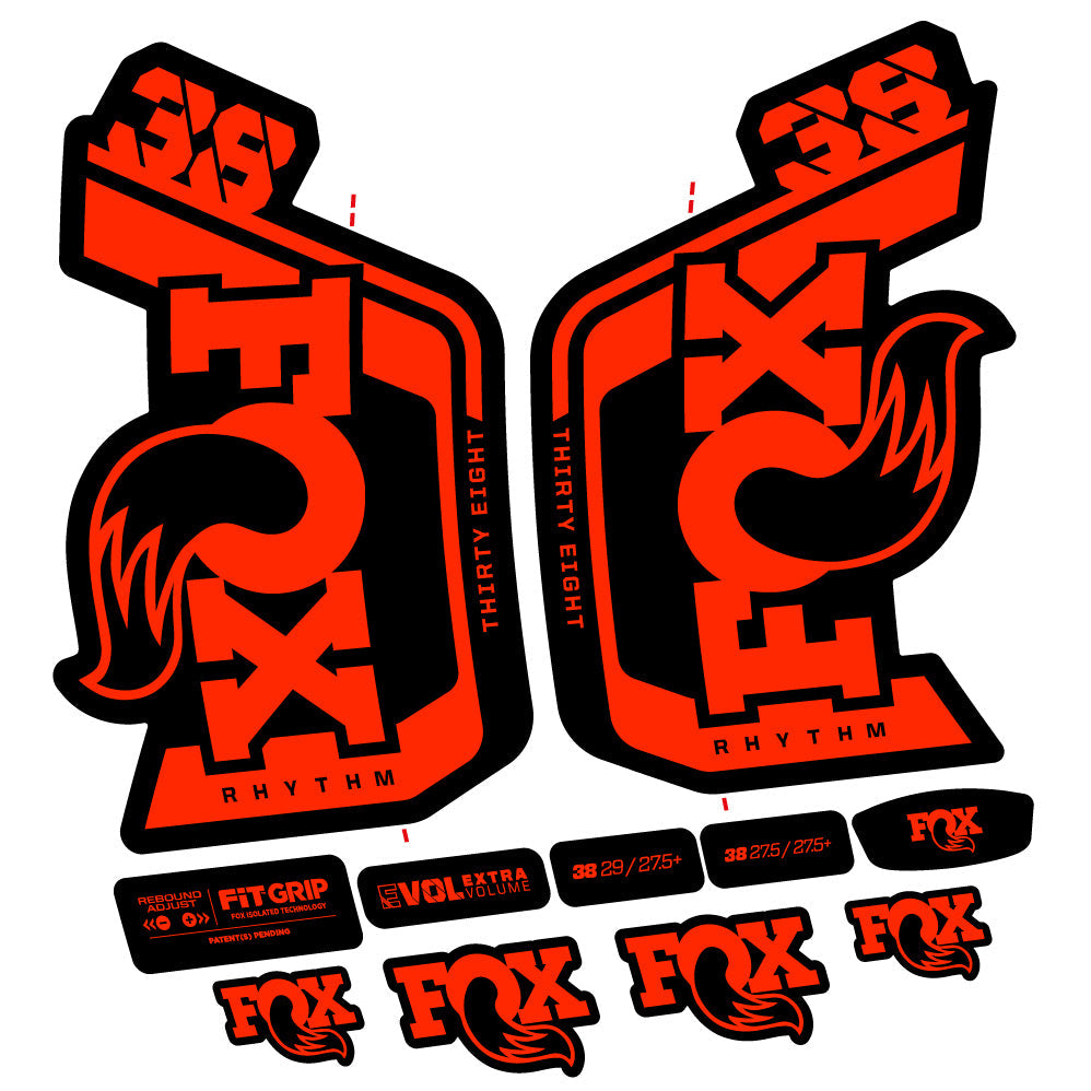 Stickers Fox Factory 38 Rhythm 2024 compatibles Autocollants fourche VTT 29"