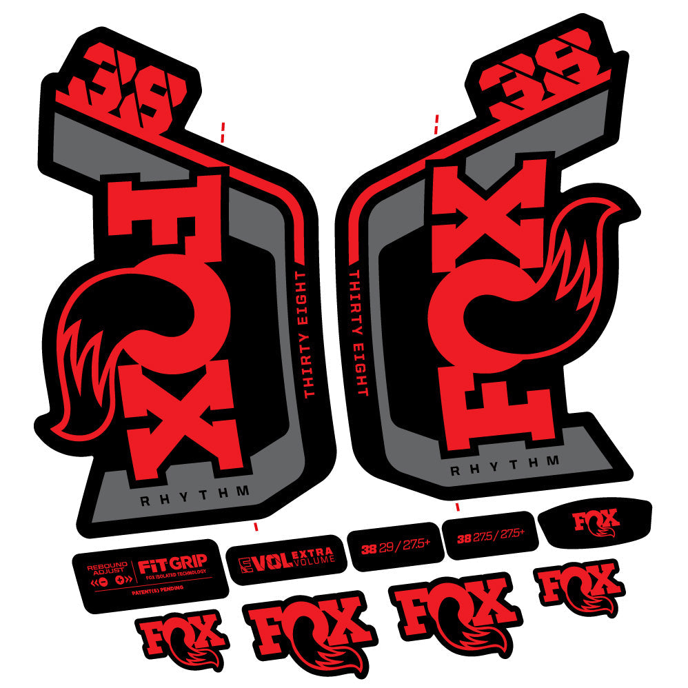 Stickers Fox Factory 38 Rhythm 2024 compatibles Autocollants fourche VTT 29"