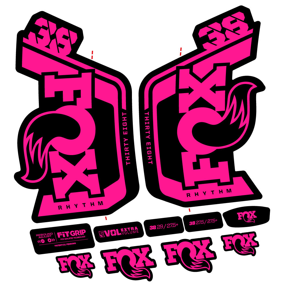 Stickers Fox Factory 38 Rhythm 2024 compatibles Autocollants fourche VTT 29"