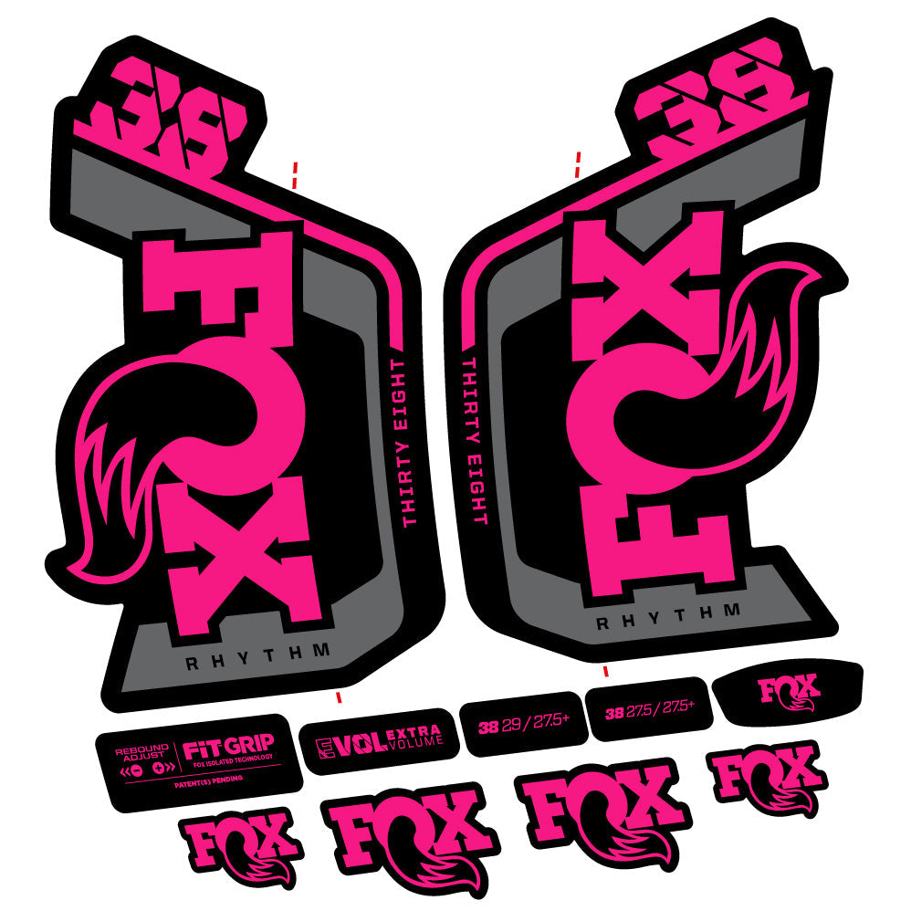 Stickers Fox Factory 38 Rhythm 2024 compatibles Autocollants fourche VTT 29"