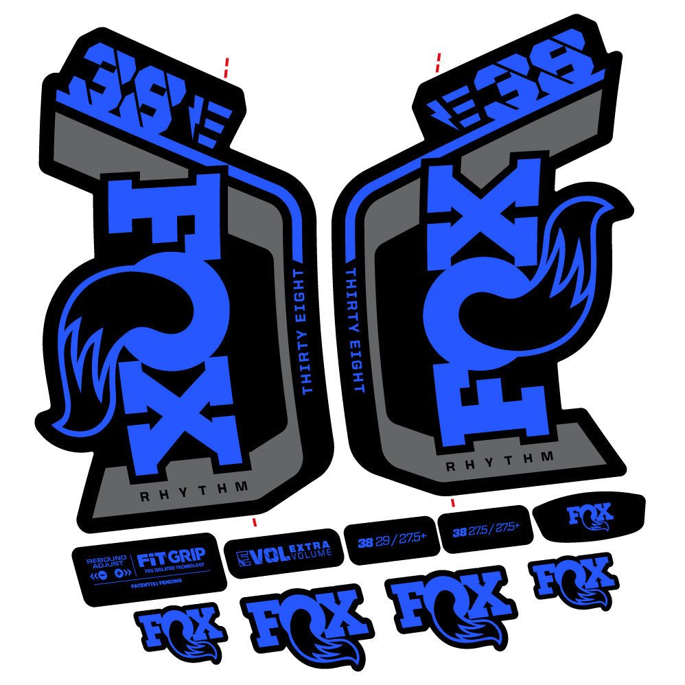 Stickers Fox Factory 38 Rhythm E 2024 compatibles Autocollants fourche VTT 29"