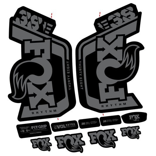 Stickers Fox Factory 38 Rhythm E 2024 compatibles Autocollants fourche VTT 29"
