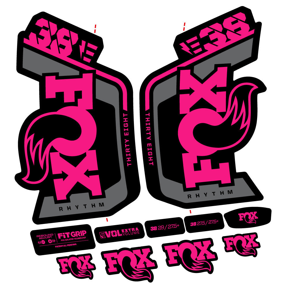 Stickers Fox Factory 38 Rhythm E 2024 compatibles Autocollants fourche VTT 29"