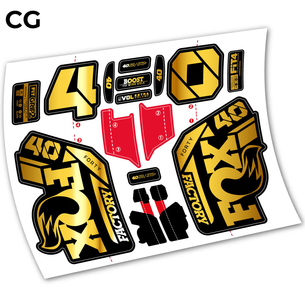 Stickers Adhesivos Fox 40 Factory 2021 compatibles Autocollants fourche VTT