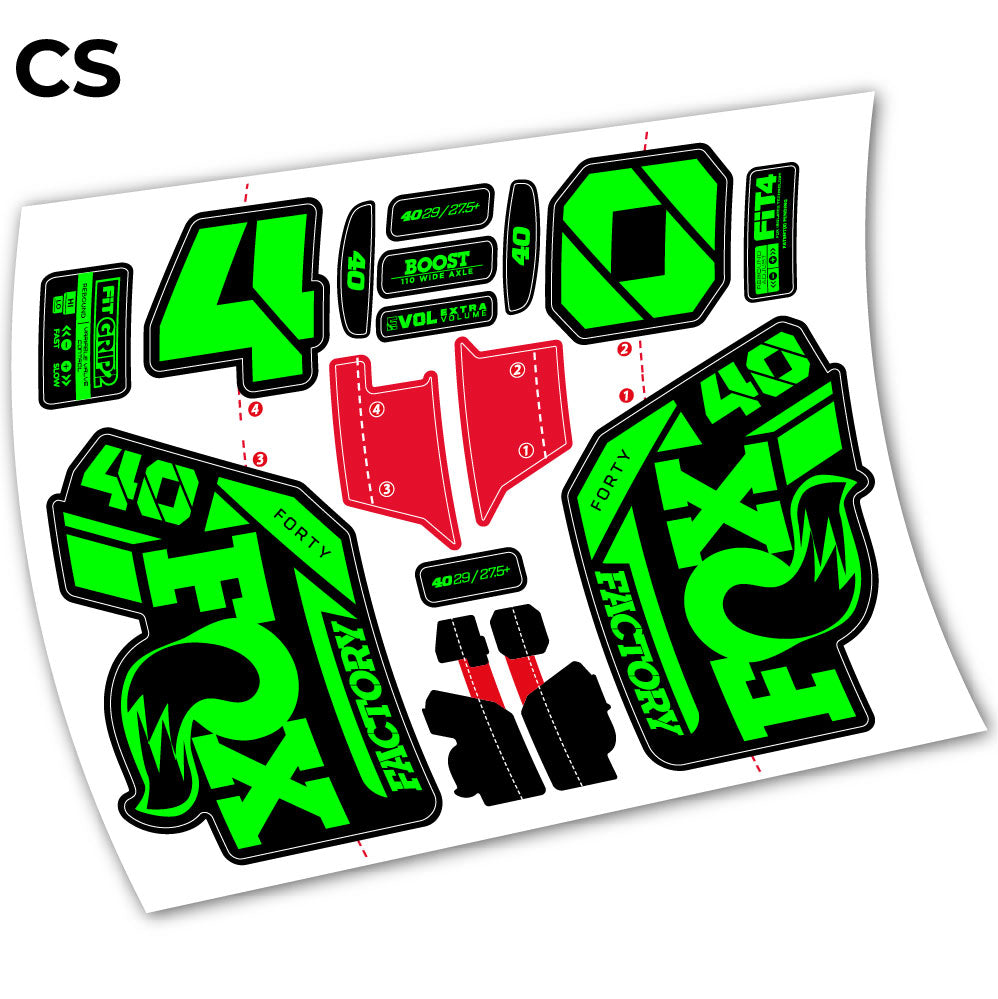Stickers Adhesivos Fox 40 Factory 2021 compatibles Autocollants fourche VTT
