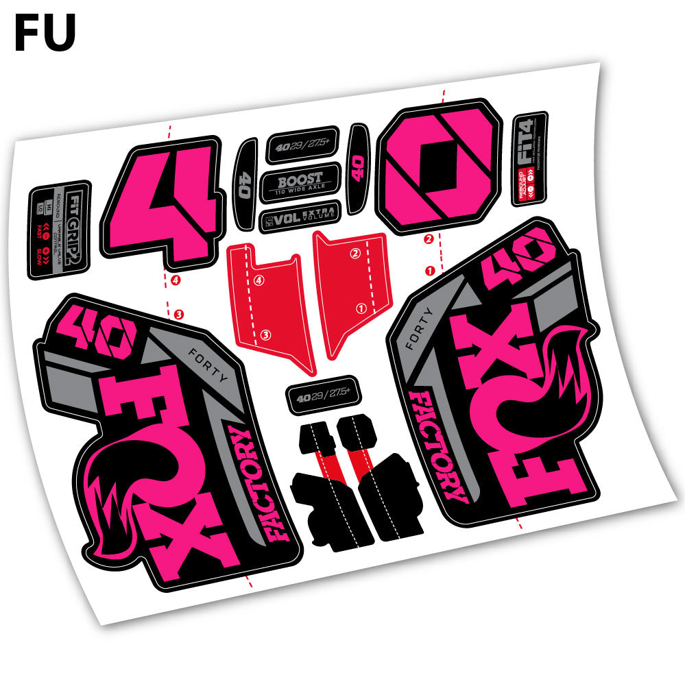 Stickers Adhesivos Fox 40 Factory 2021 compatibles Autocollants fourche VTT