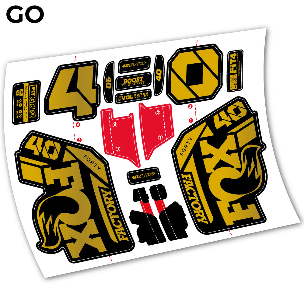Stickers Adhesivos Fox 40 Factory 2021 compatibles Autocollants fourche VTT