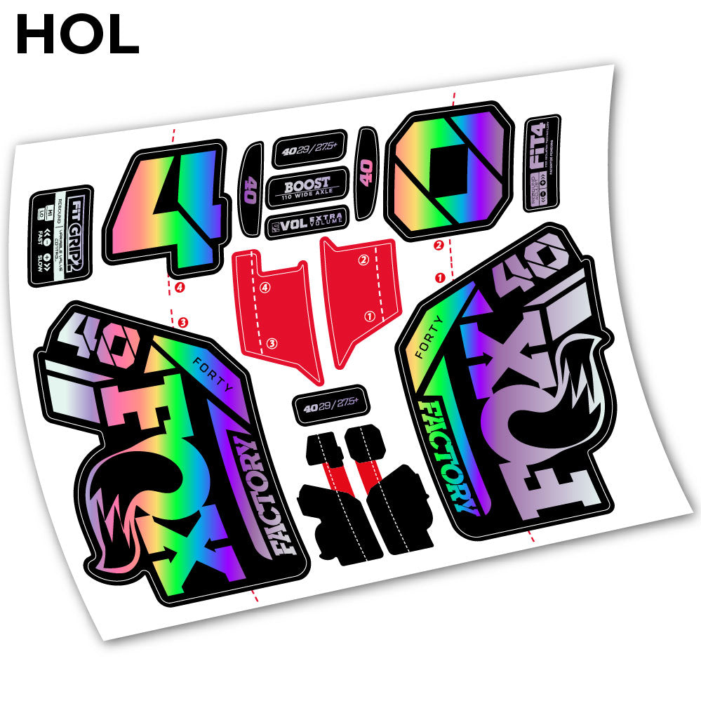 Stickers Adhesivos Fox 40 Factory 2021 compatibles Autocollants fourche VTT