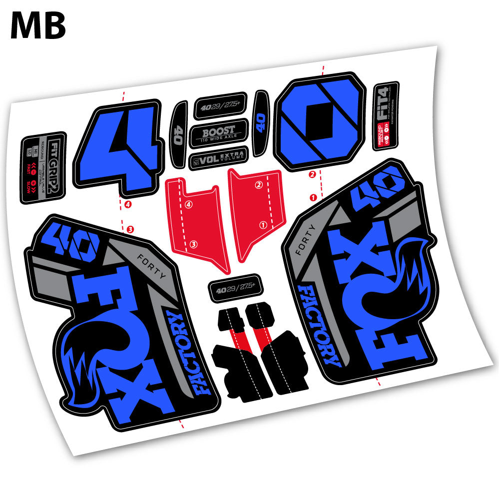 Stickers Adhesivos Fox 40 Factory 2021 compatibles Autocollants fourche VTT