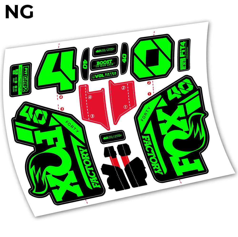 Stickers Adhesivos Fox 40 Factory 2021 compatibles Autocollants fourche VTT