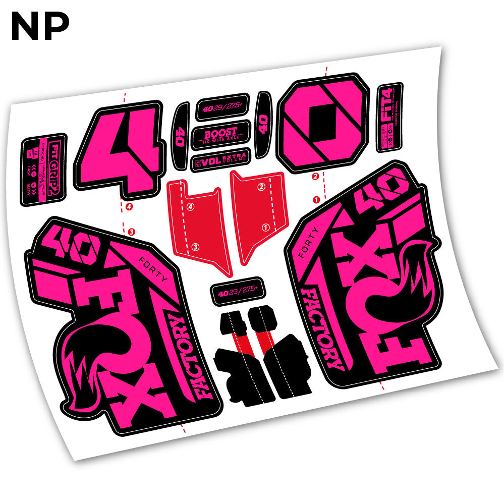 Stickers Adhesivos Fox 40 Factory 2021 compatibles Autocollants fourche VTT