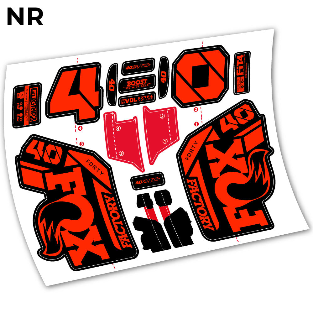 Stickers Adhesivos Fox 40 Factory 2021 compatibles Autocollants fourche VTT