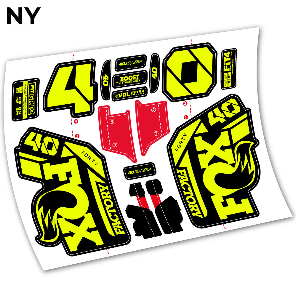 Stickers Adhesivos Fox 40 Factory 2021 compatibles Autocollants fourche VTT