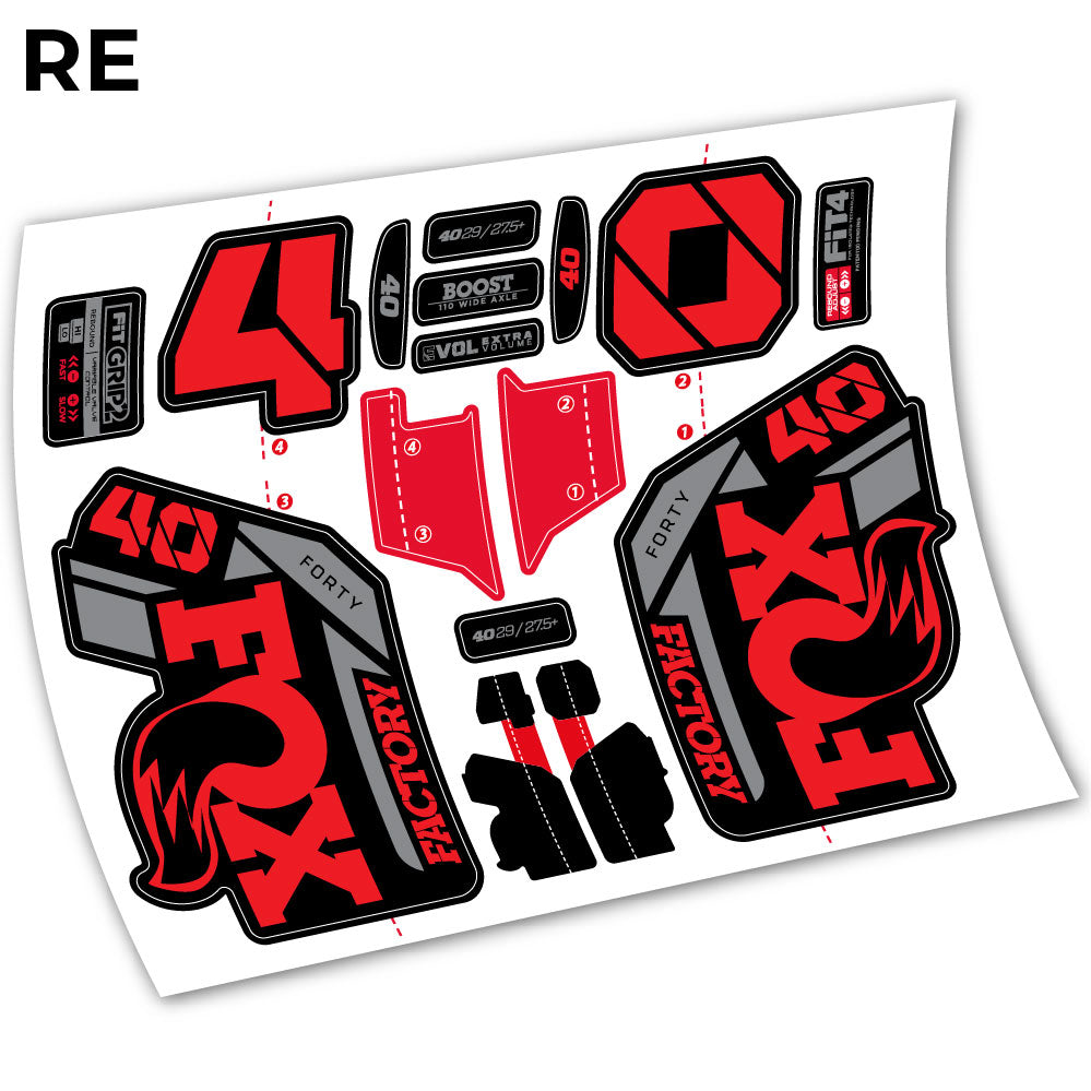 Stickers Adhesivos Fox 40 Factory 2021 compatibles Autocollants fourche VTT