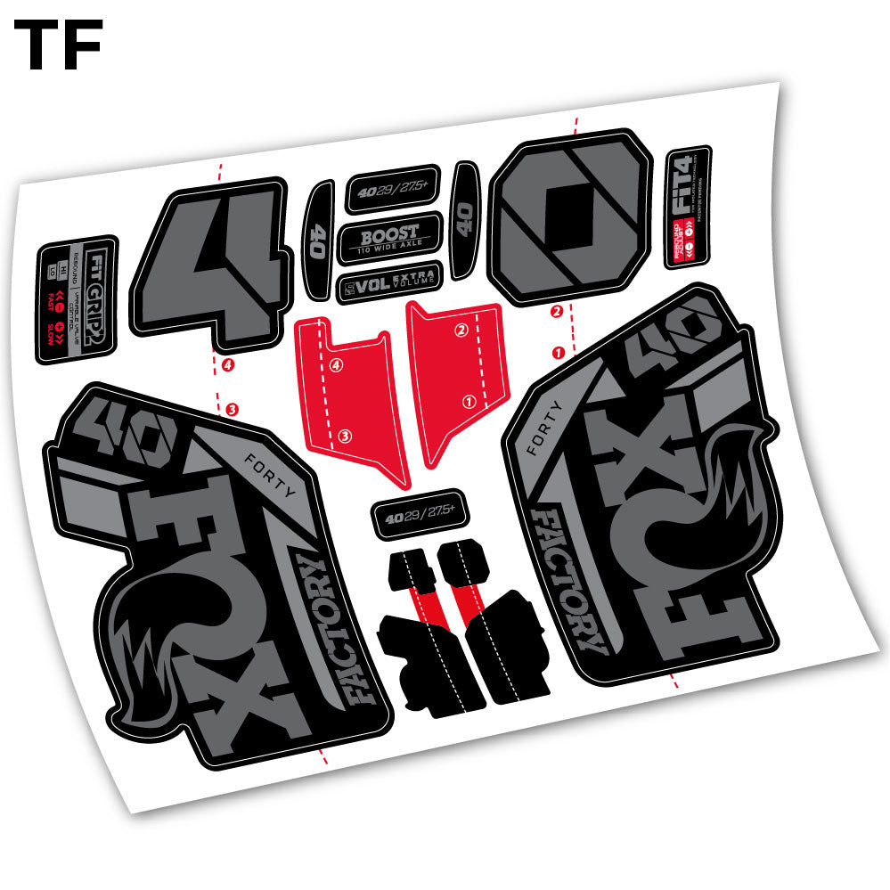 Stickers Adhesivos Fox 40 Factory 2021 compatibles Autocollants fourche VTT