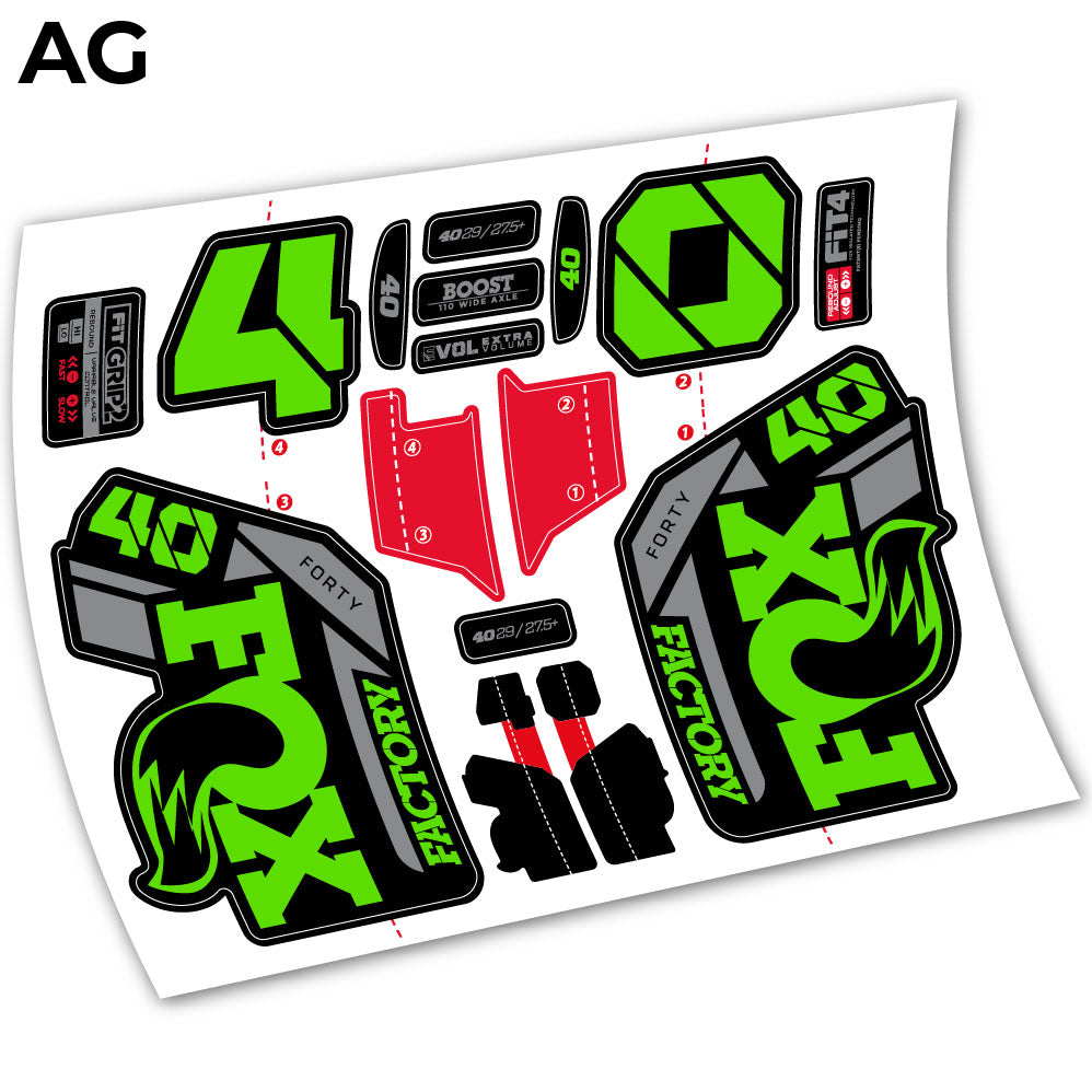 Stickers Adhesivos Fox 40 Factory 2021 compatibles Autocollants fourche VTT