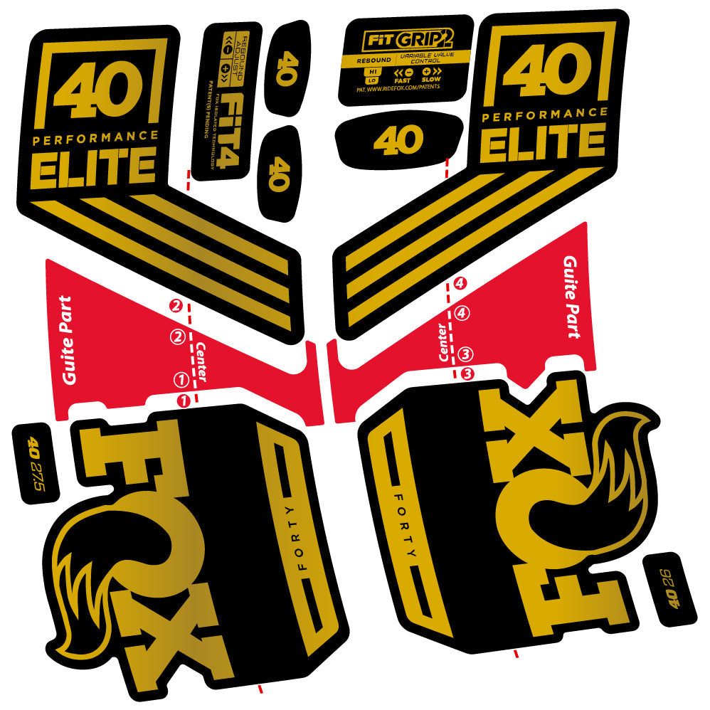 Stickers Fox 40 Elite 2019 compatibles Autocollants fourche