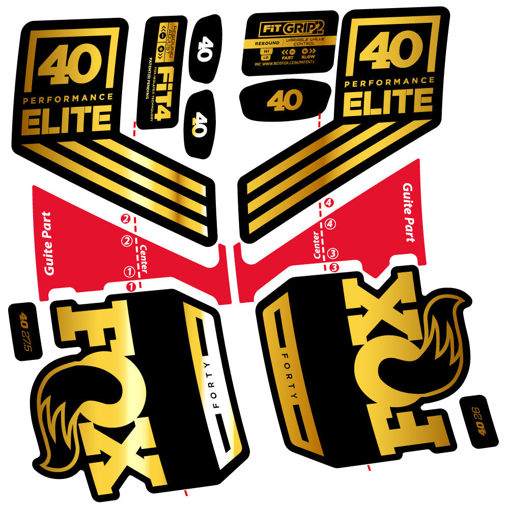 Stickers Fox 40 Elite 2019 compatibles Autocollants fourche