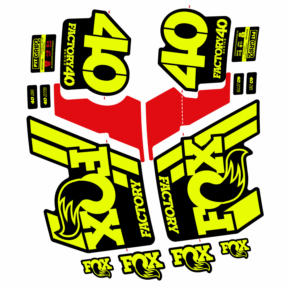 Stickers Fox 40 Factory 2019 compatibles Autocollants fourche 29"