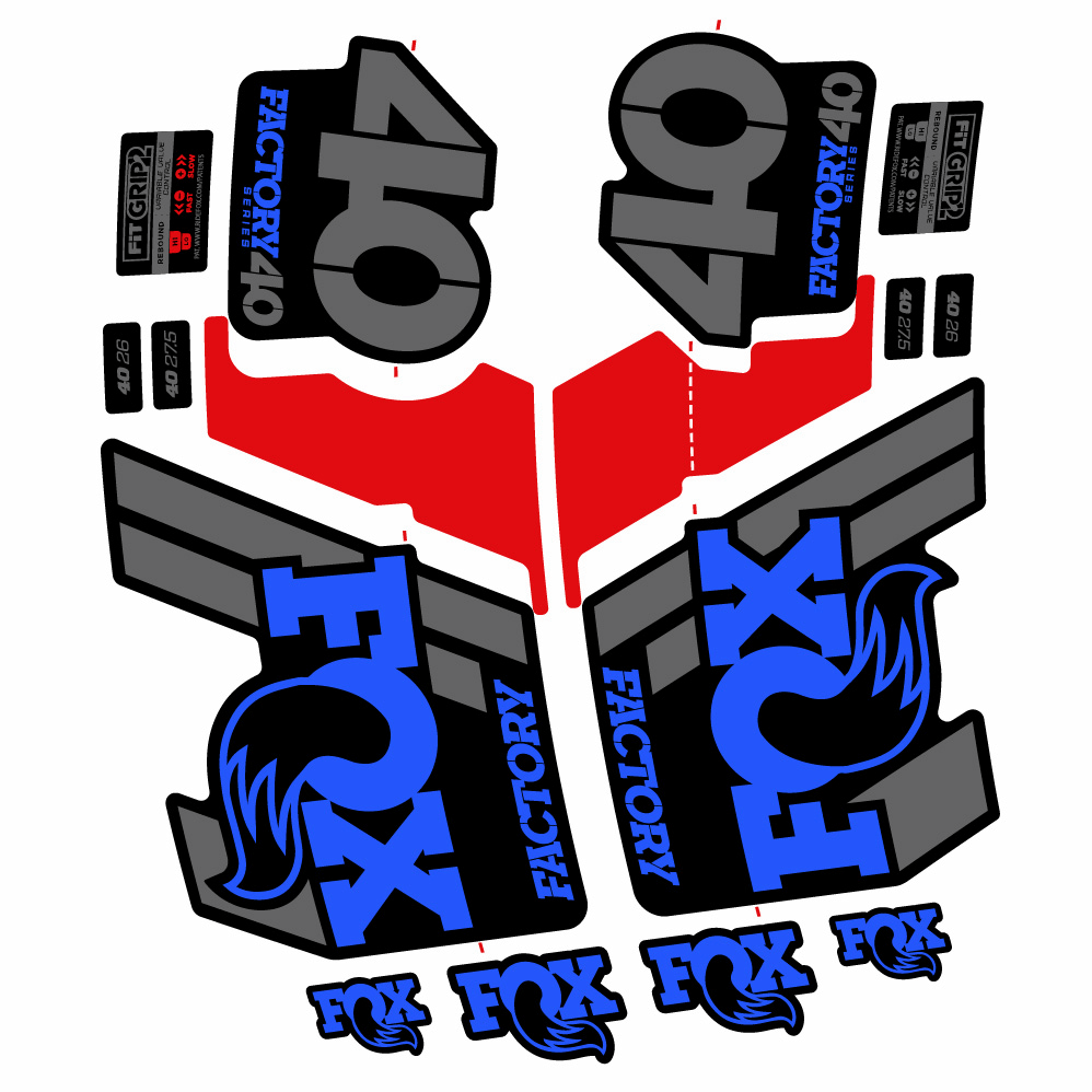 Stickers Fox 40 Factory 2019 compatibles Autocollants fourche 29"