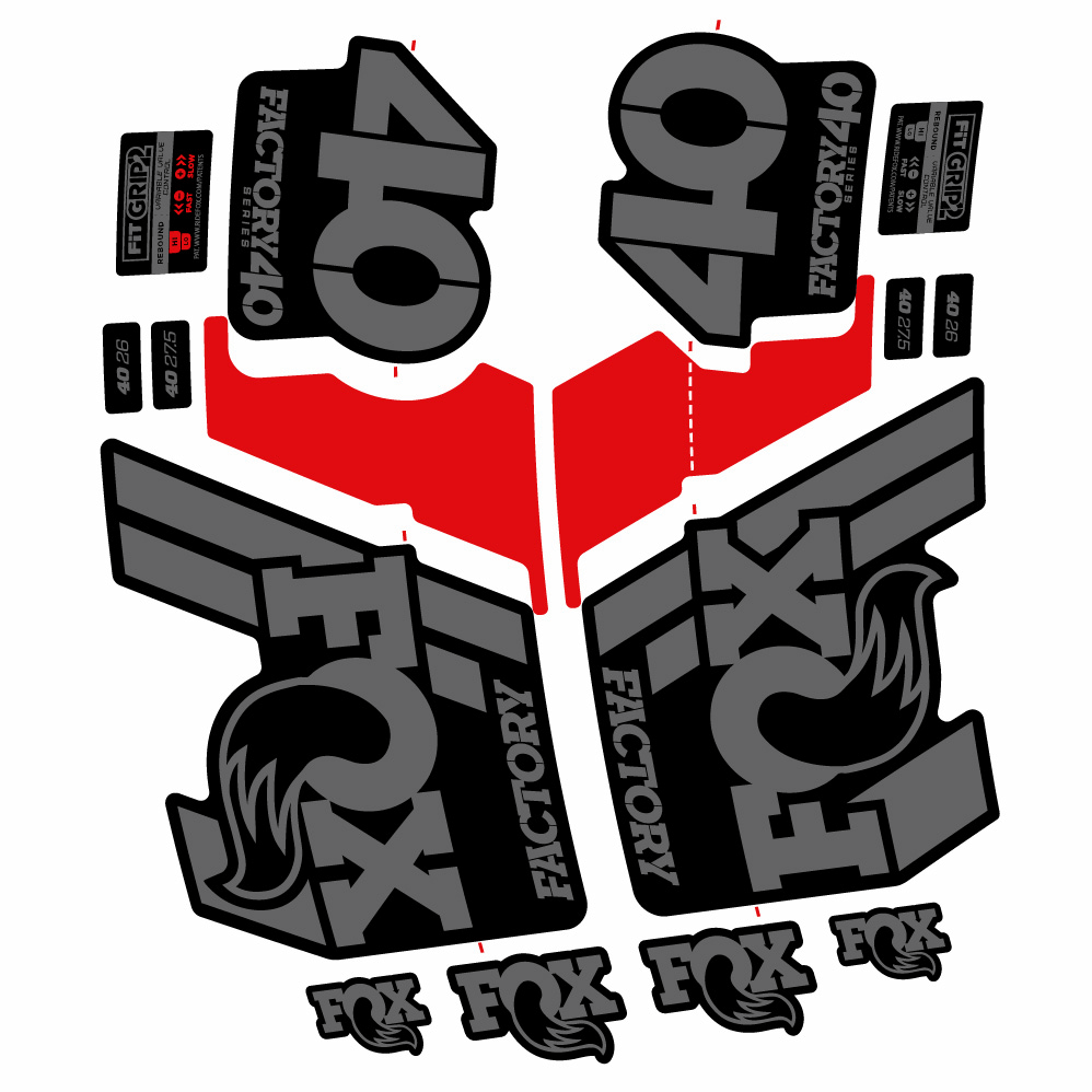 Stickers Fox 40 Factory 2019 compatibles Autocollants fourche 29"