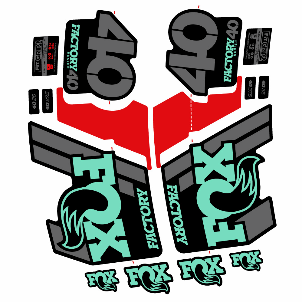 Stickers Fox 40 Factory 2019 compatibles Autocollants fourche 29"