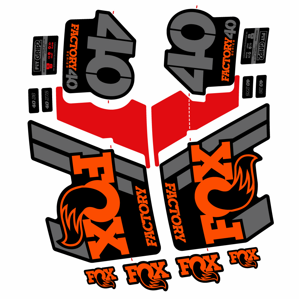 Stickers Fox 40 Factory 2019 compatibles Autocollants fourche 29"