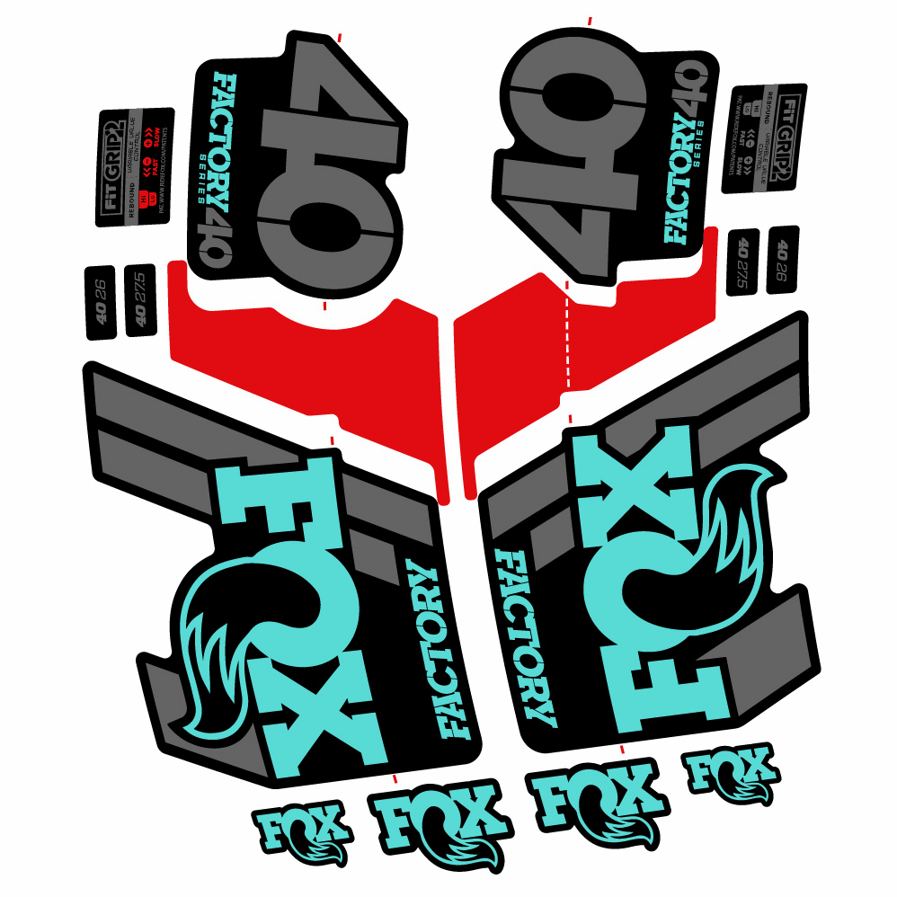 Stickers Fox 40 Factory 2019 compatibles Autocollants fourche 29"