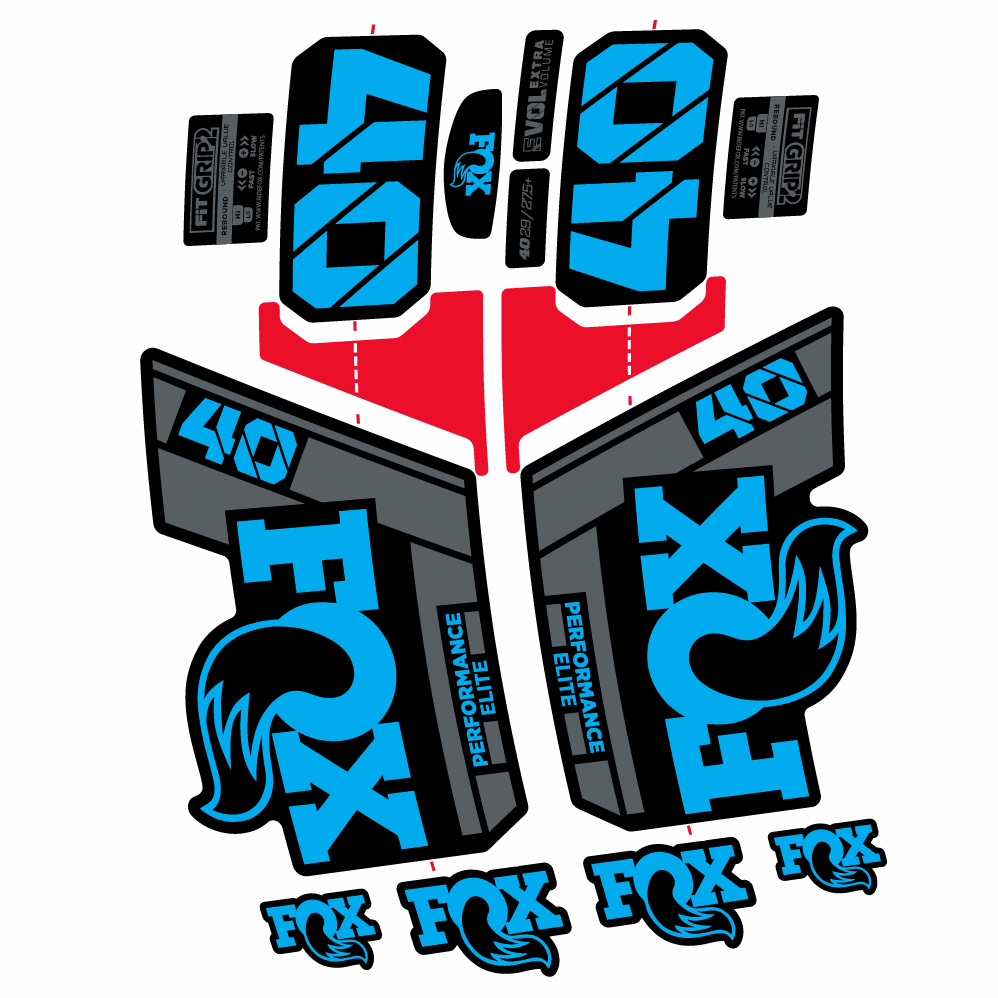 Stickers FOX 40 Performance Elite 2022 compatibles Autocollants fourche 29"