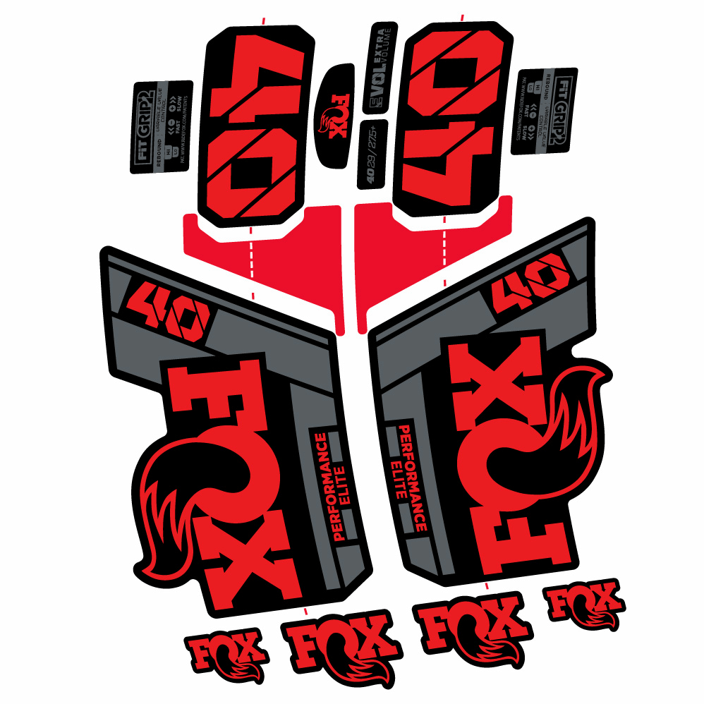 Stickers FOX 40 Performance Elite 2022 compatibles Autocollants fourche 29"