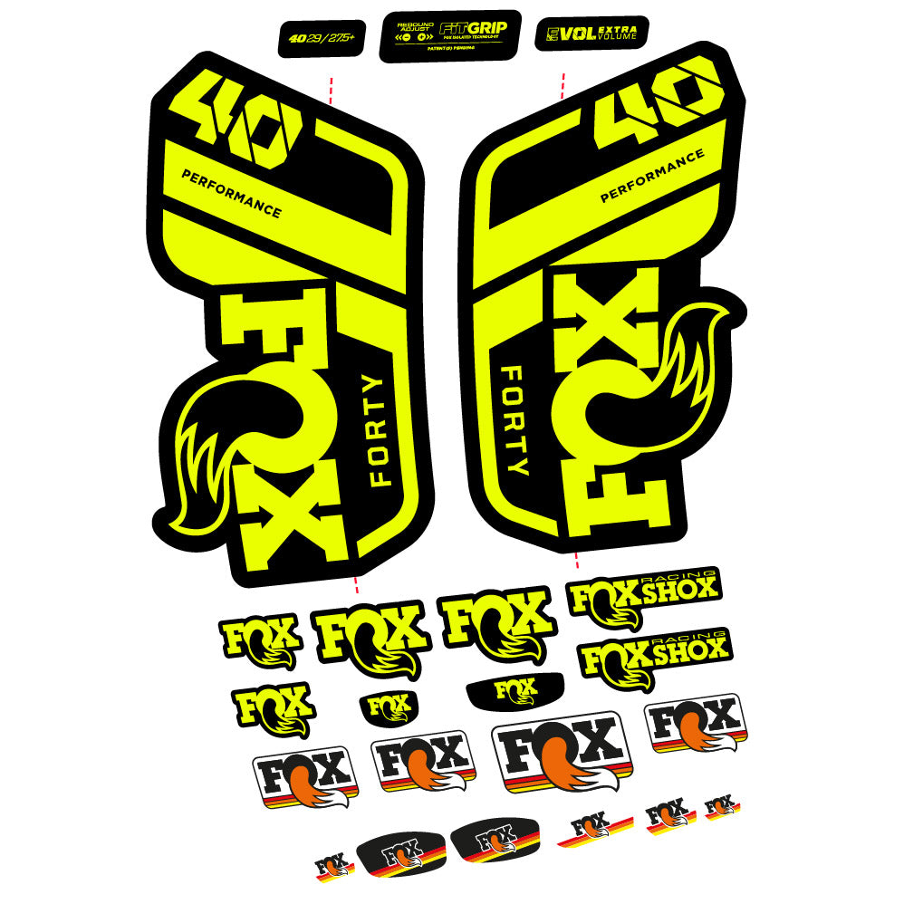 Stickers Fox 40 Performance 2021 compatibles Autocollants fourche 29"