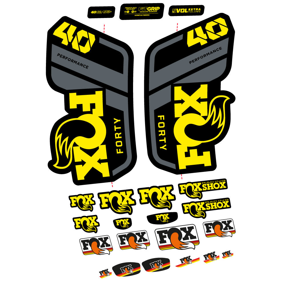 Stickers Fox 40 Performance 2021 compatibles - Autocollants fourche VTT