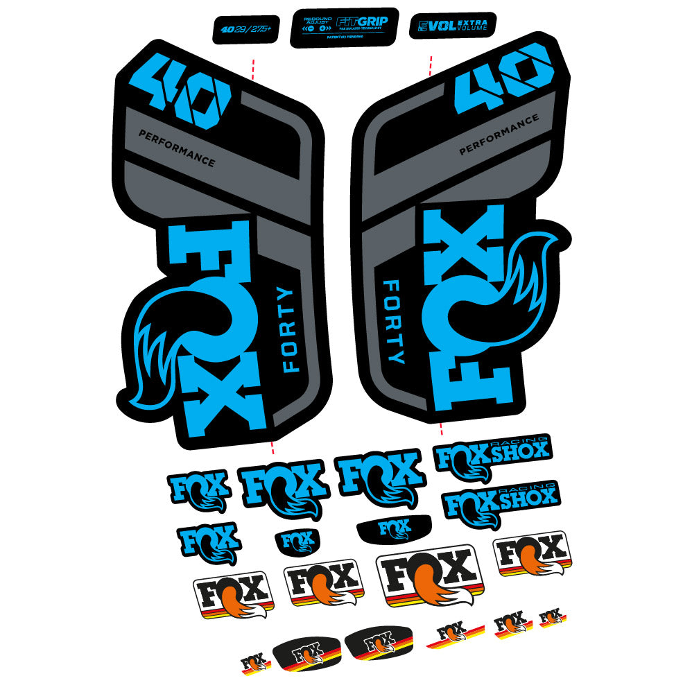 Stickers Fox 40 Performance 2021 compatibles Autocollants fourche 29"