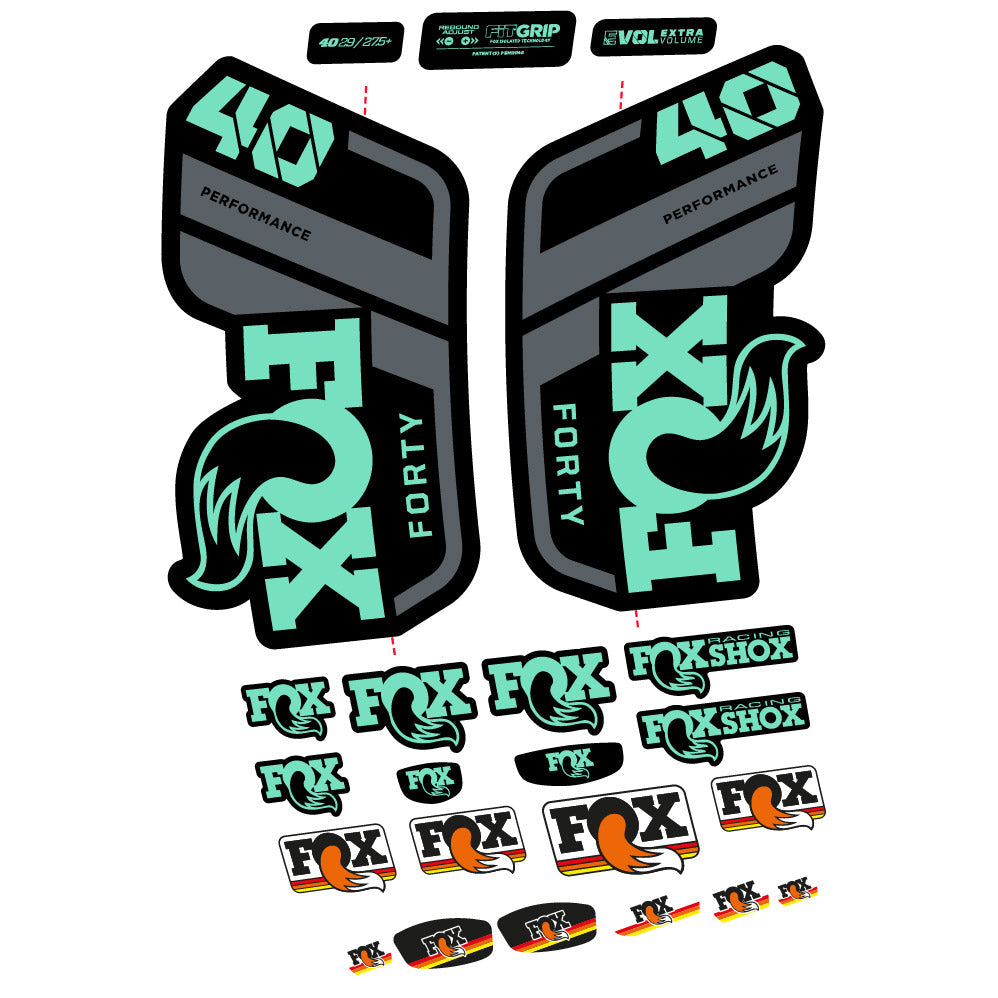 Stickers Fox 40 Performance 2021 compatibles Autocollants fourche 29"
