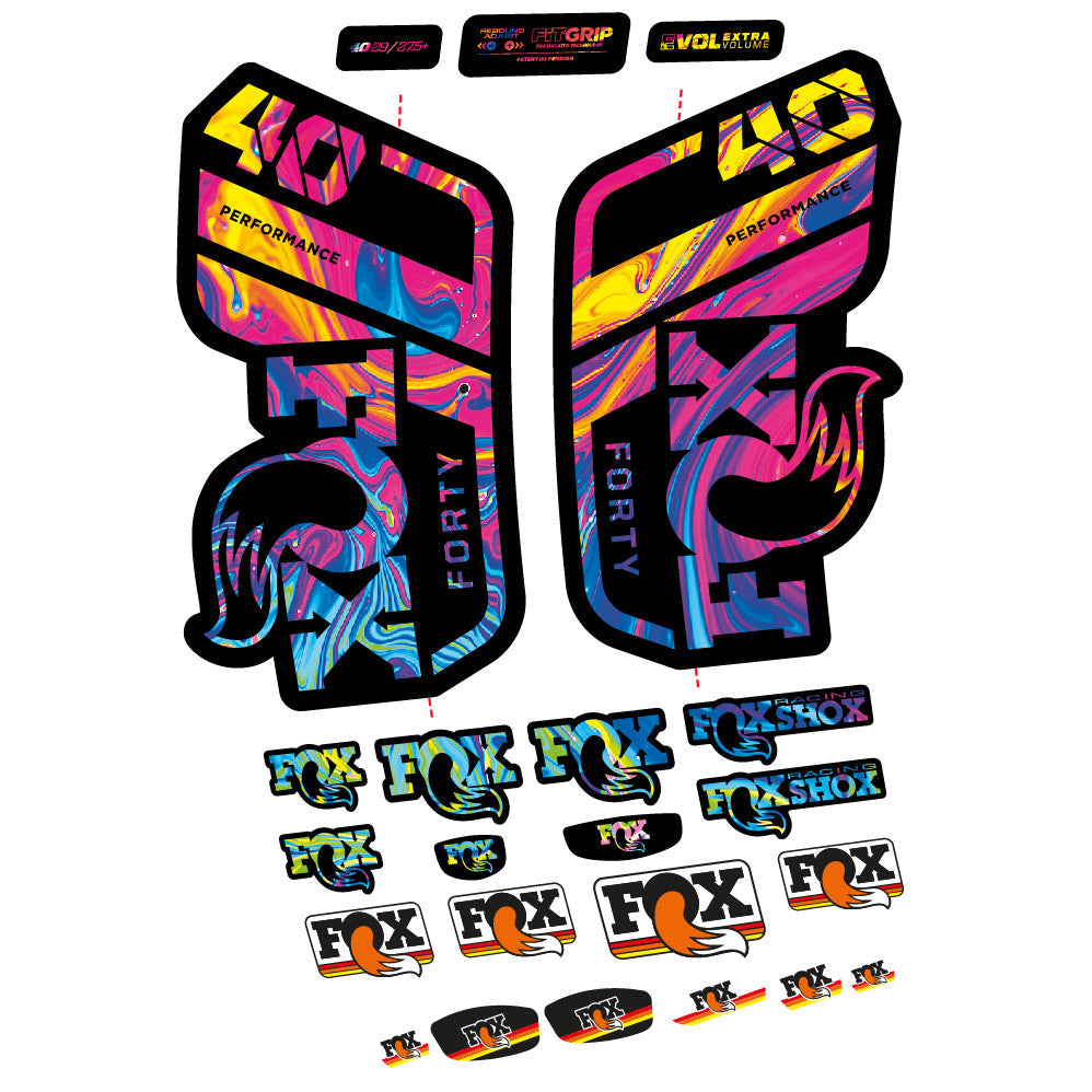 Stickers Fox 40 Performance 2021 compatibles - Autocollants fourche VTT