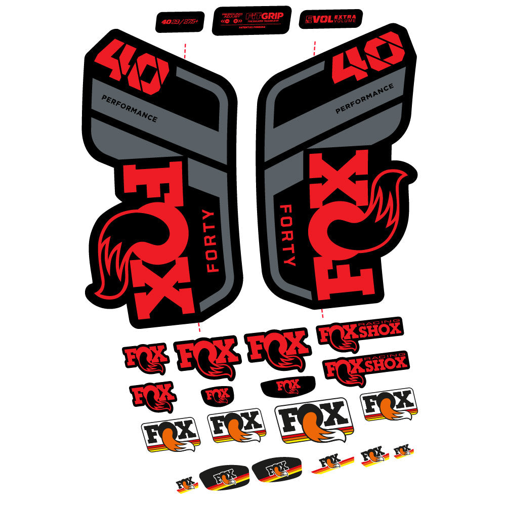 Stickers Fox 40 Performance 2021 compatibles Autocollants fourche 29"