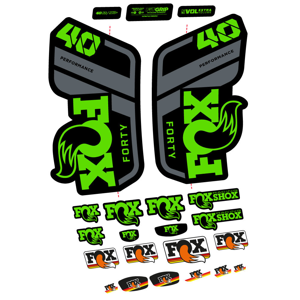 Stickers Fox 40 Performance 2021 compatibles - Autocollants fourche VTT