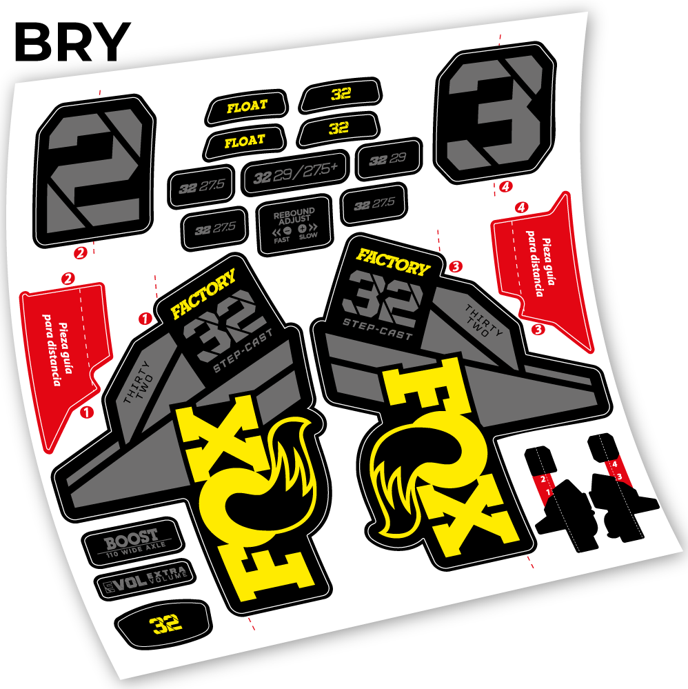 Stickers Fox 32 Factory Kashima 2021 compatibles Autocollants fourche