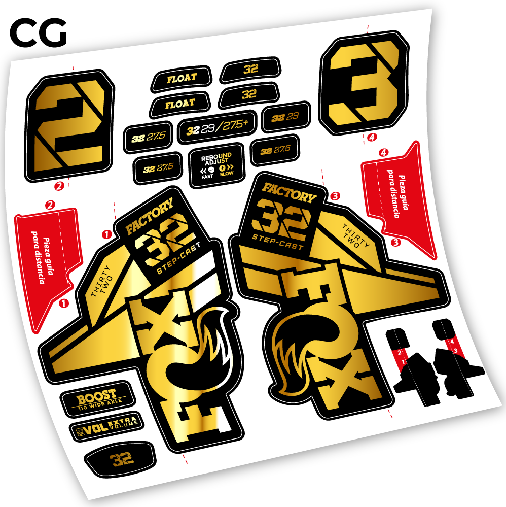 Stickers Fox 32 Factory Kashima 2021 compatibles Autocollants fourche