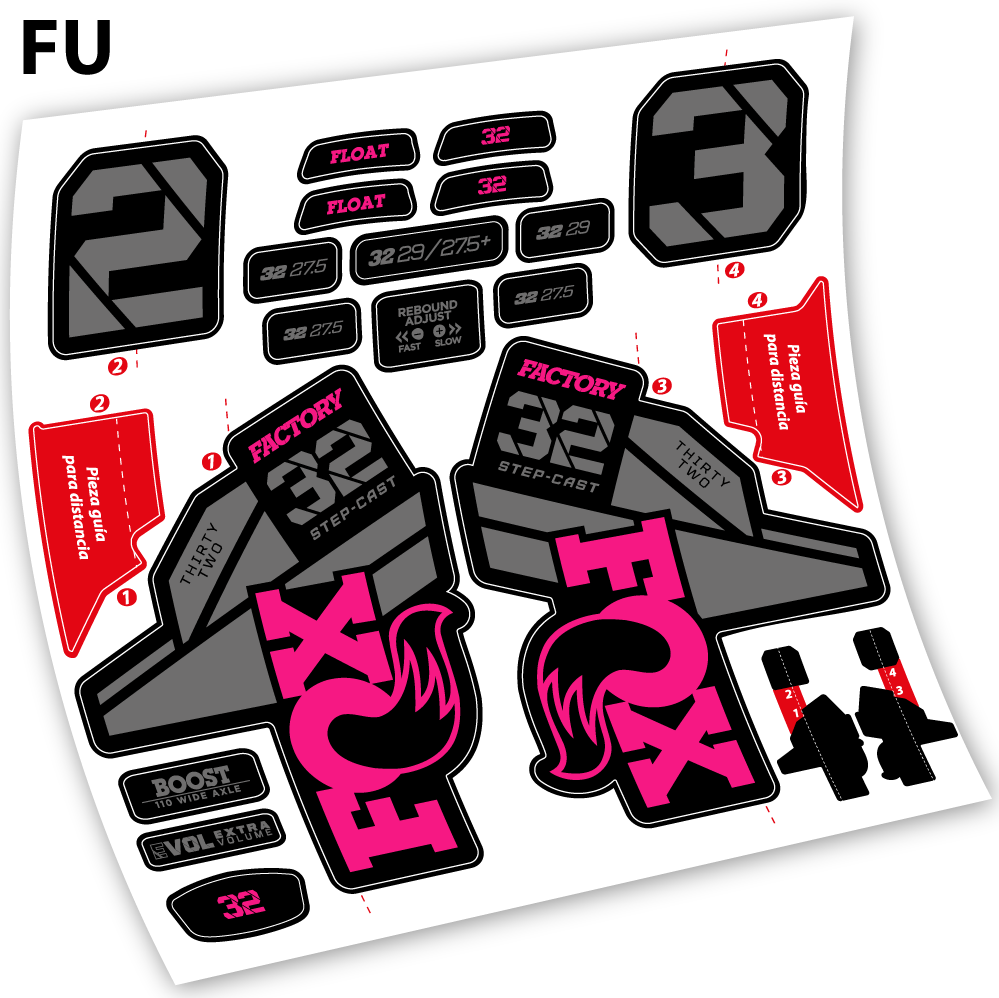 Stickers Fox 32 Factory Kashima 2021 compatibles Autocollants fourche
