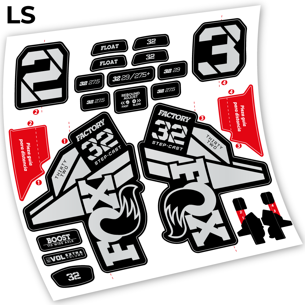 Stickers Fox 32 Factory Kashima 2021 compatibles Autocollants fourche
