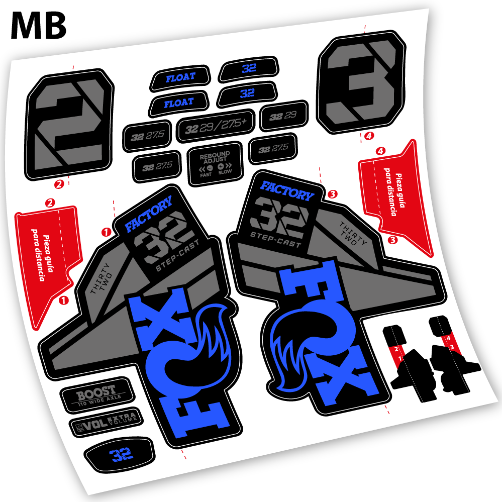 Stickers Fox 32 Factory Kashima 2021 compatibles Autocollants fourche