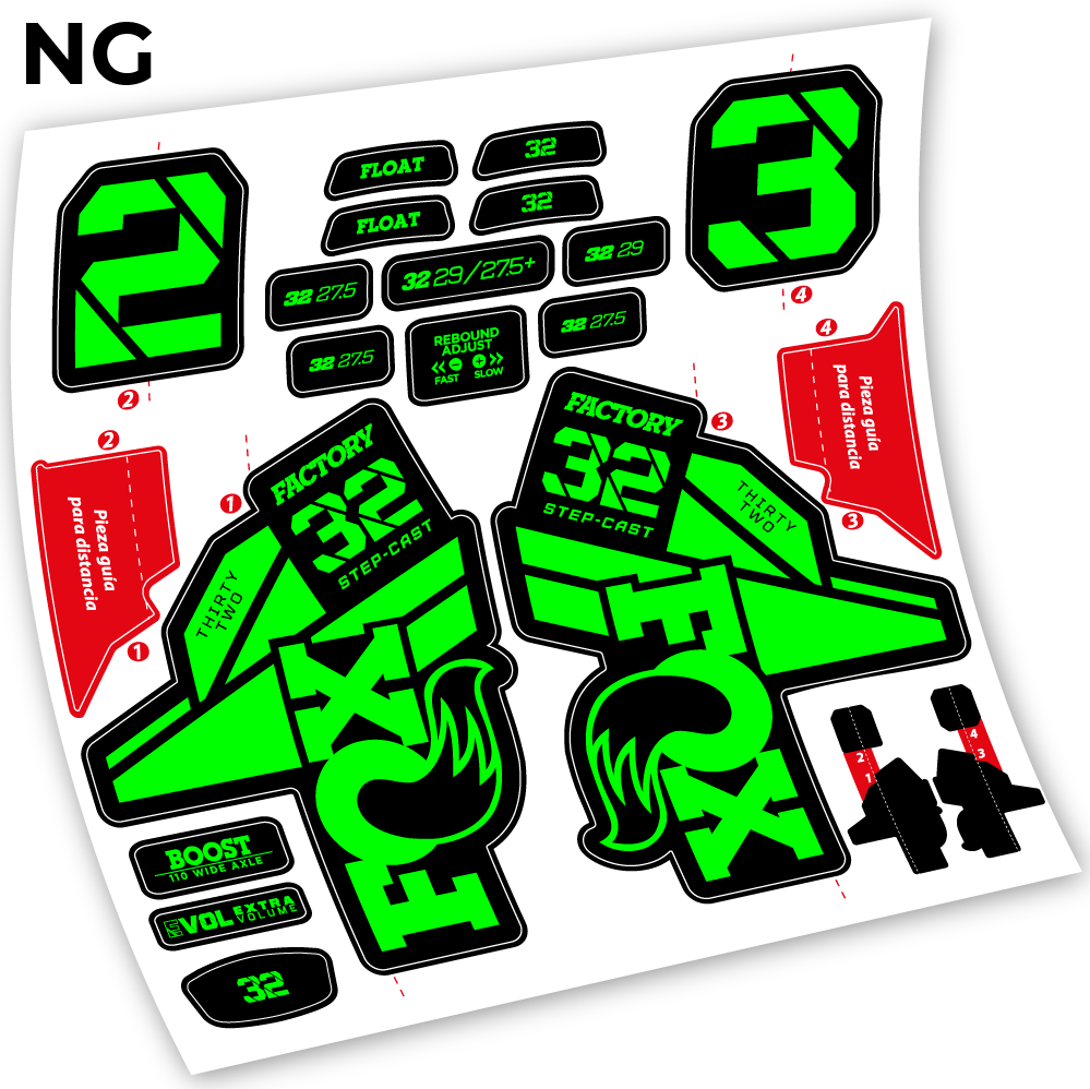 Stickers Fox 32 Factory Kashima 2021 compatibles Autocollants fourche