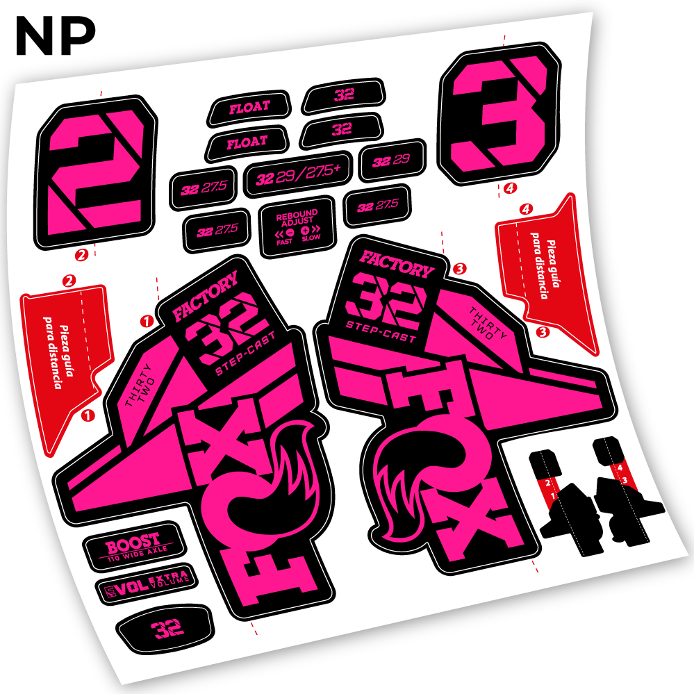 Stickers Fox 32 Factory Kashima 2021 compatibles Autocollants fourche