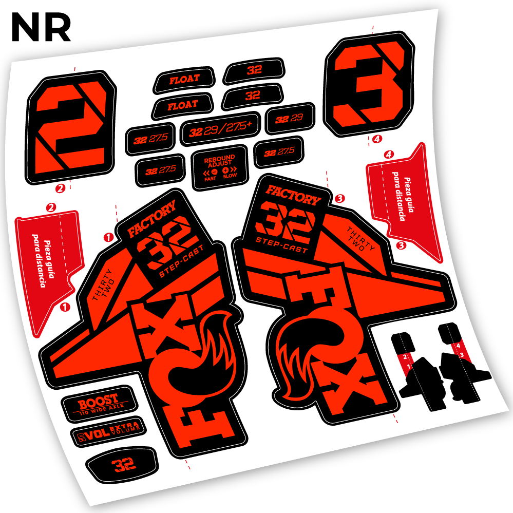 Stickers Fox 32 Factory Kashima 2021 compatibles Autocollants fourche