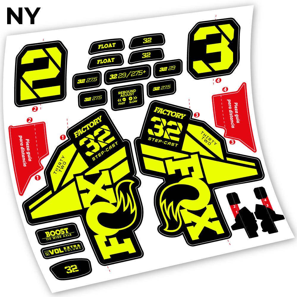 Stickers Fox 32 Factory Kashima 2021 compatibles Autocollants fourche