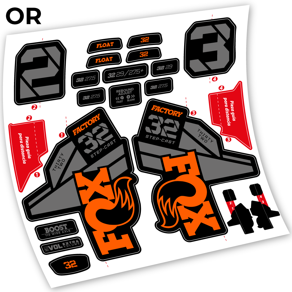 Stickers Fox 32 Factory Kashima 2021 compatibles Autocollants fourche