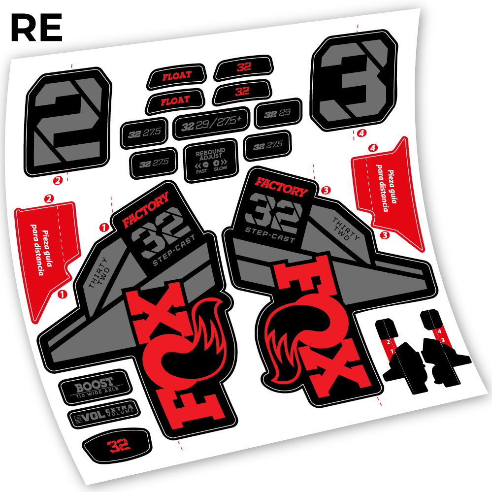 Stickers Fox 32 Factory Kashima 2021 compatibles Autocollants fourche