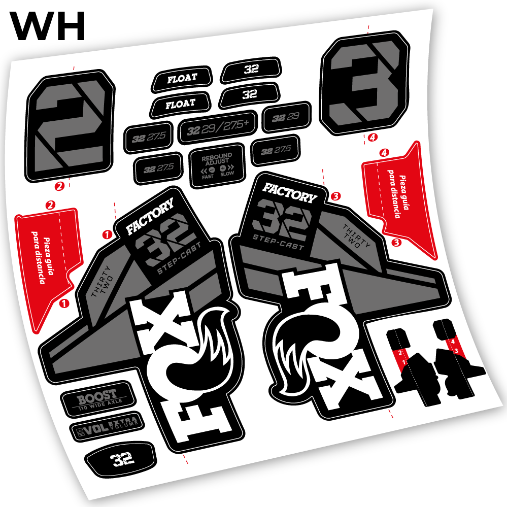 Stickers Fox 32 Factory Kashima 2021 compatibles Autocollants fourche