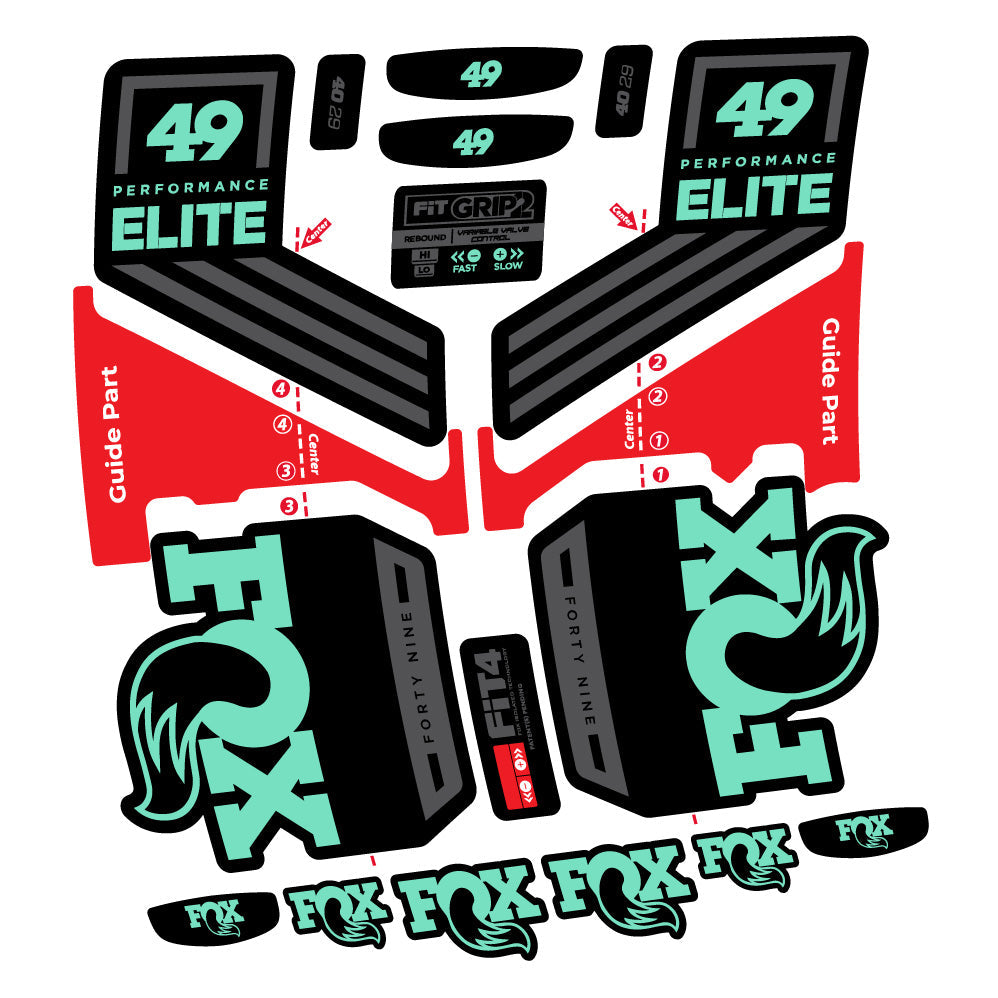 Stickers Fox 49 Performance Elite 2019 compatibles Autocollants fourche 29"